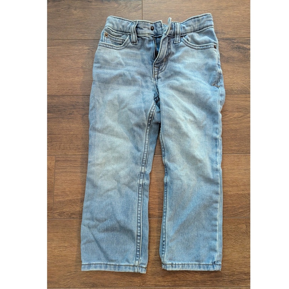 Cat & Jack Boys Slim Super Stretch Jeans Light Wash Blue Denim Pants Size 4